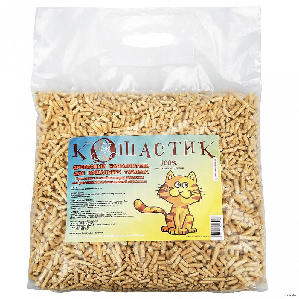 Наполнитель для кошачьего туалета "Кошастик" (4 кг)