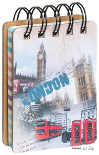 Блокнот на спирали "London" (А7; ассорти)
