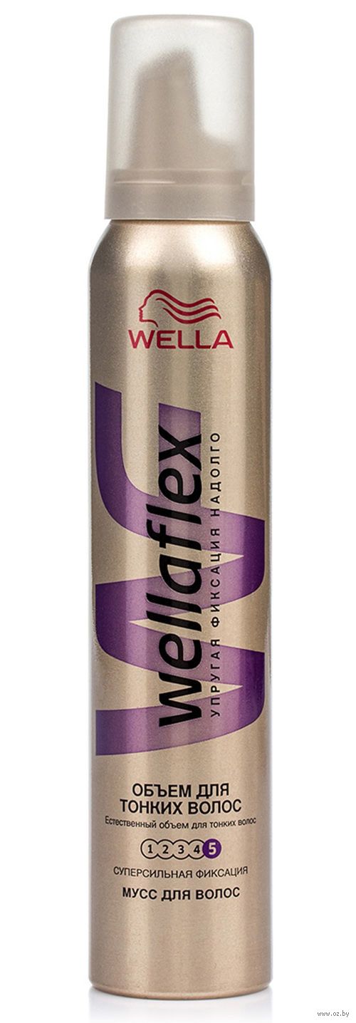 Пена wellaflex для укладки волос объем для тонких волос супер-сильной фиксации 200мл
