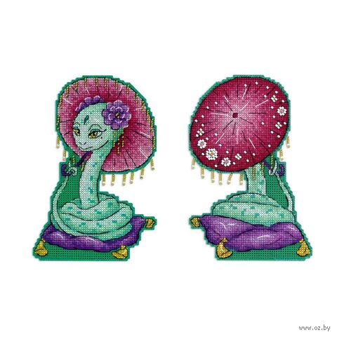 Набор для вышивания на пластиковой канве "Нарядная змейка" (100х150 мм) — фото, картинка