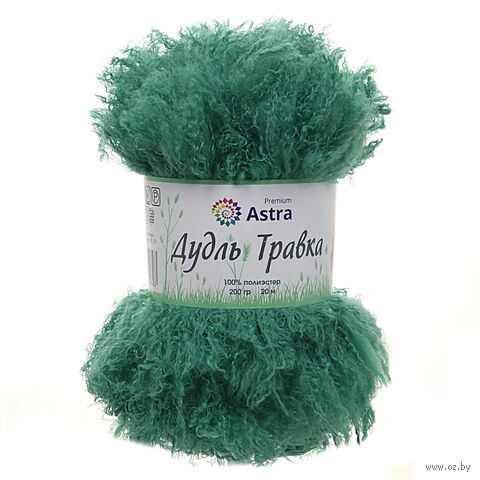 Пряжа "Дудль Травка №09" (200 г; 20 м; зеленый) — фото, картинка
