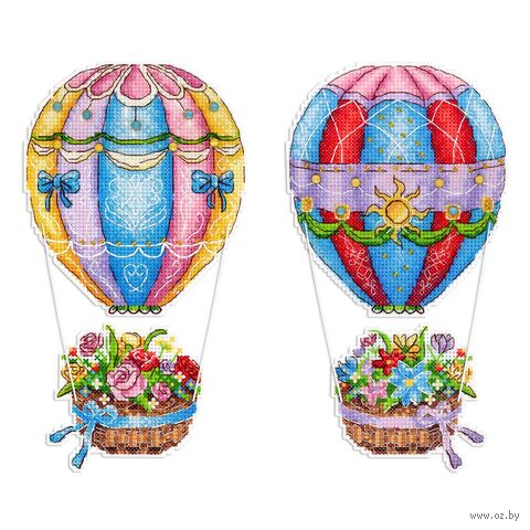 Набор для вышивания на пластиковой канве "Небесный букет" (110х200 мм) — фото, картинка