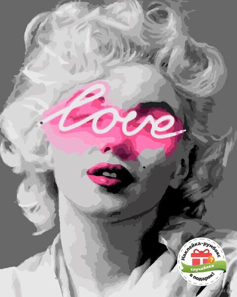 Картина по номерам "Неоновая Мерлин" (400х500 мм; +подарок румбокс-наклейка внутри) — фото, картинка