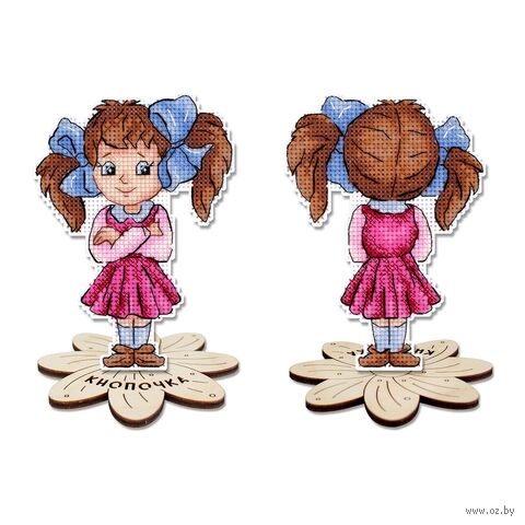 Набор для вышивания на пластиковой канве "Кнопочка с подставкой" (90х120 мм) — фото, картинка