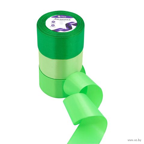Набор декоративных лент "Зеленый микс" (5 см; 23 м; 3 шт.) — фото, картинка