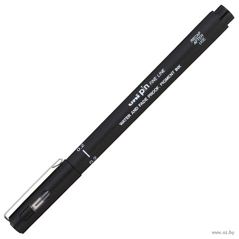 Ручка капиллярная "PIN02-200" (0,2 мм; черная) — фото, картинка