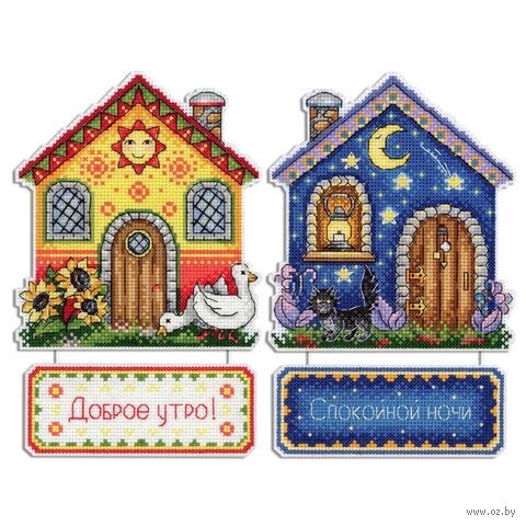 Набор для вышивания на пластиковой канве "Дом луны и солнца. Магниты" (130х190 мм) — фото, картинка