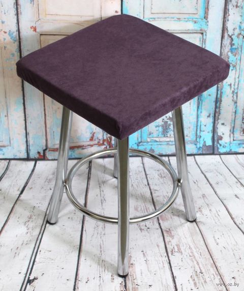 Подушка на стул "Velours Cuadro" (33х33 см; фиолетовая) — фото, картинка
