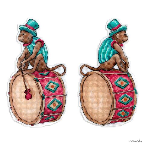 Набор для вышивания на пластиковой канве "Цирковой музыкант" (90х160 мм) — фото, картинка