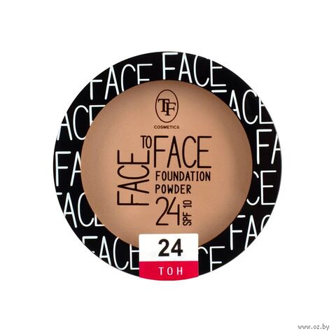 Компактная пудра для лица "Face To Face" SPF10 тон: 24, песочный — фото, картинка