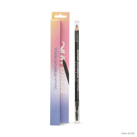 Карандаш для бровей "Delicate Eyebrow Pencil With Spiral Brus" тон: 01, светло-коричневый — фото, картинка