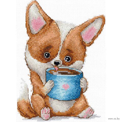 Набор для вышивания "Кофеманы. Корги" (110х150 мм) — фото, картинка