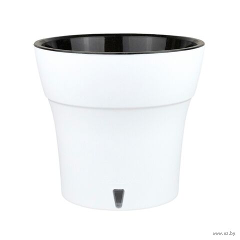 Горшок с дренажной системой "Дали Софт" (1,2 л, белый-черный) — фото, картинка