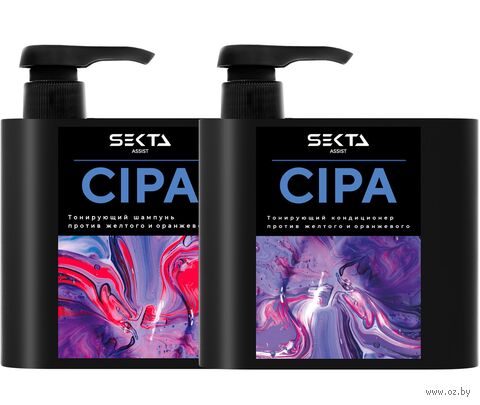Подарочный набор "Для нейтрализации тёплых оттенков CIPA" (шампунь, кондиционер для волос) — фото, картинка