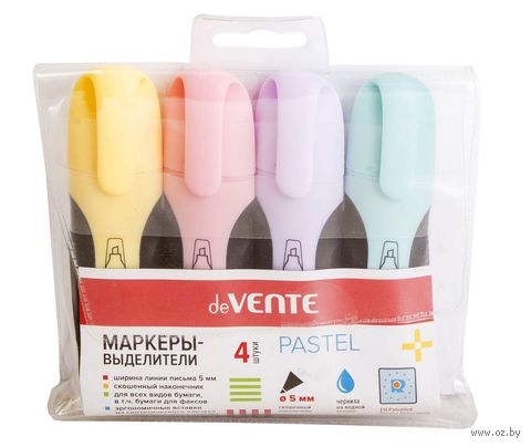 Набор маркеров текстовых "Pastel" (4 цвета) — фото, картинка