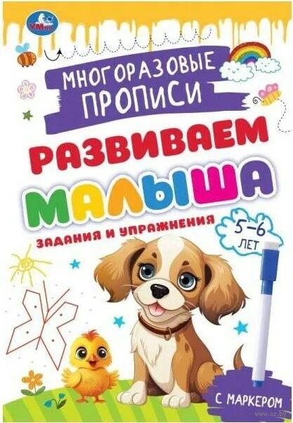 Многоразовые прописи с маркером. Задания и упражнения для детей. 5-6 лет — фото, картинка