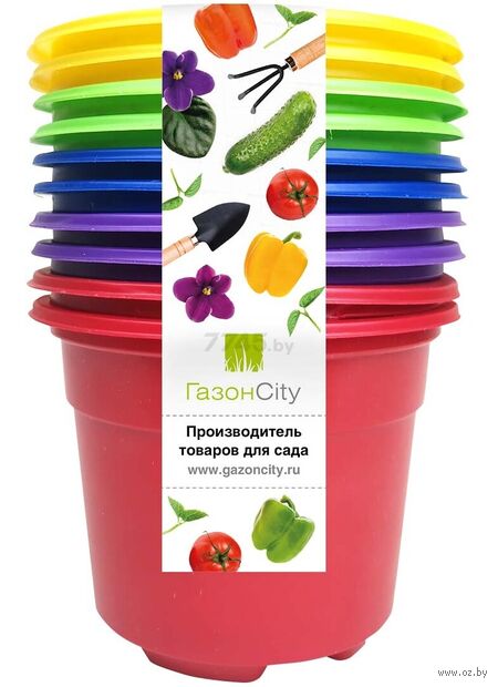 Набор горшков для рассады "Color" (9х6,8 см; 10 шт.) — фото, картинка