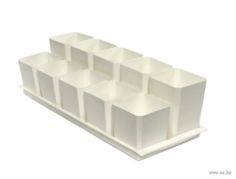 Набор горшков для цветов и рассады с поддоном и выдвижным дном "Двухуровневый" (белый) — фото, картинка