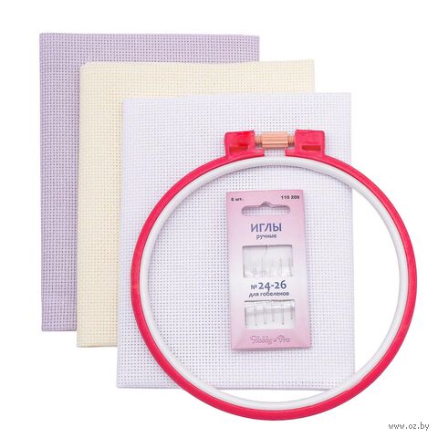 Набор цветной канвы "Bestex" (50х50 см; белый, кремовый, сиреневый) — фото, картинка