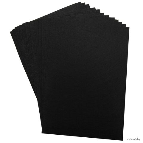 Фетр листовой жесткий (20х30 см; чёрный; 12 листов) — фото, картинка