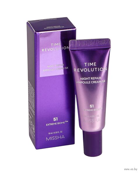 Ночной крем для лица "Time Revolution Night Repair Ampoule Cream 5X" (10 мл) — фото, картинка