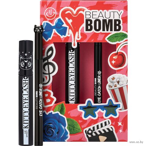 Подарочный набор "Beauty Bomb" (тушь для ресниц, подводка-фломастер для глаз) — фото, картинка