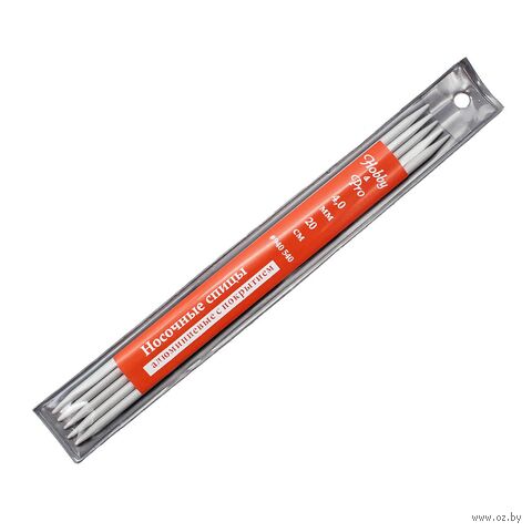 Спицы носочные для вязания (металл; 4 мм; 20 см) — фото, картинка