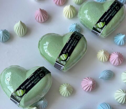 Гейзер для ванн "Сердце. Аромат зеленого яблока" (120 г) — фото, картинка