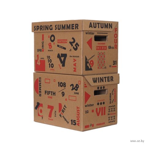 Набор коробок "Календарь" (2 шт.; красно-черный) — фото, картинка