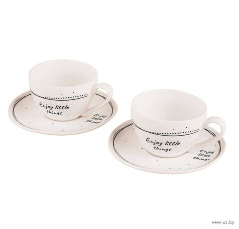 Набор чашек с блюдцами "Милый дом" (4 предмета) — фото, картинка