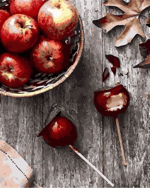 Картина по номерам "Яблоки в карамели" (400х500 мм) — фото, картинка