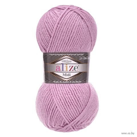Пряжа "Superlana Midi №505" (100 г; 170 м; пепельно-сиреневый) — фото, картинка