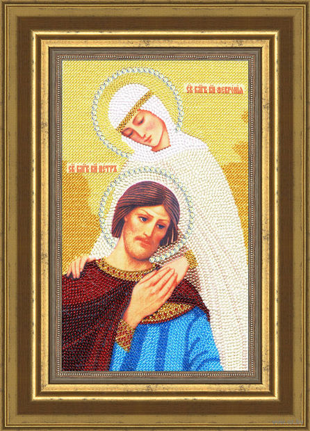 Вышивка бисером "Святые Петр и Феврония" (230х138 мм) — фото, картинка