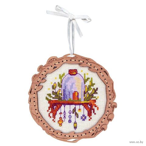 Набор для вышивания "Миниатюра. Домик на полке" (110х110 мм) — фото, картинка