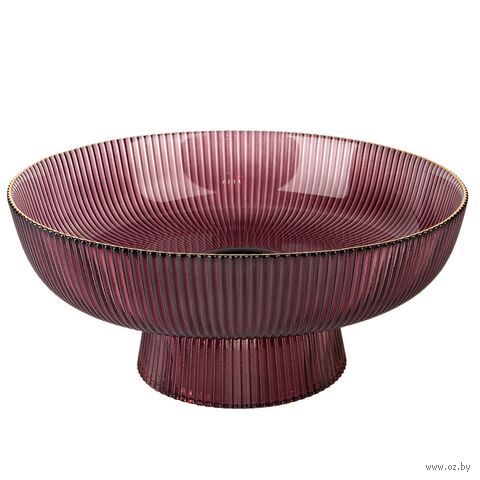 Блюдо на ножке "Frost Stripe" (257х115 мм; розовый) — фото, картинка