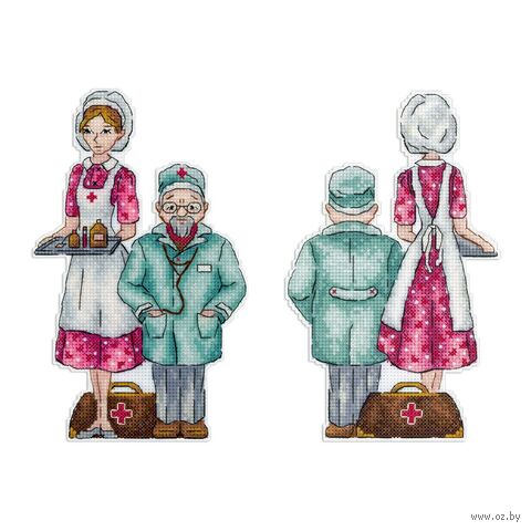 Набор для вышивания на пластиковой канве "Врачи" (120х190 мм) — фото, картинка