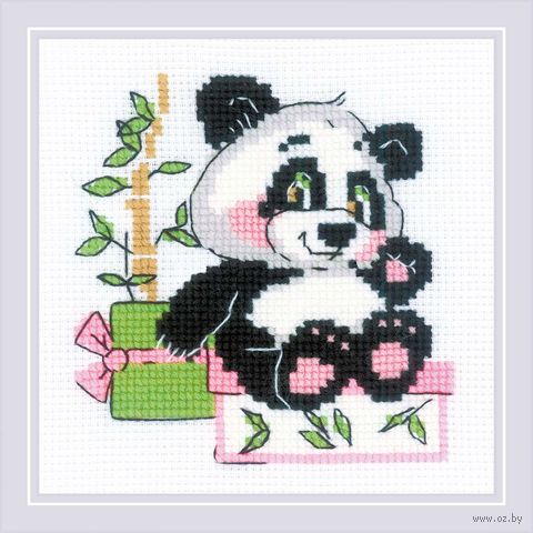 Вышивка крестом "Панда-рочек" (150х150 мм) — фото, картинка