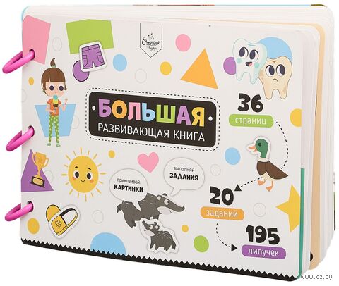 Большая развивающая книга с липучками и заданиями — фото, картинка