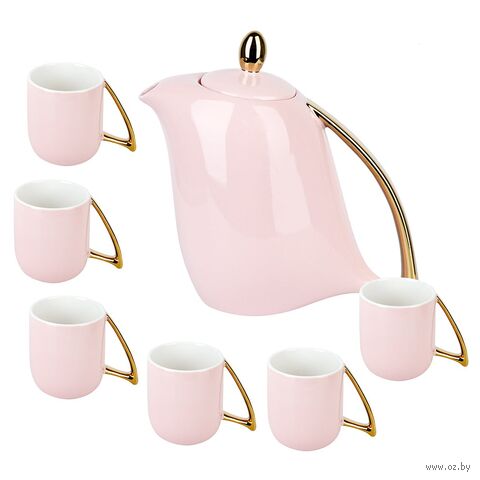 Набор чашек с чайником "5th Avenue. Pink" (7 предметов) — фото, картинка