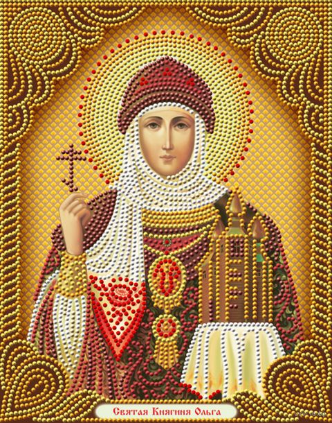 Алмазная вышивка-мозаика "Икона Святая Княгиня Ольга" (220х280 мм) — фото, картинка
