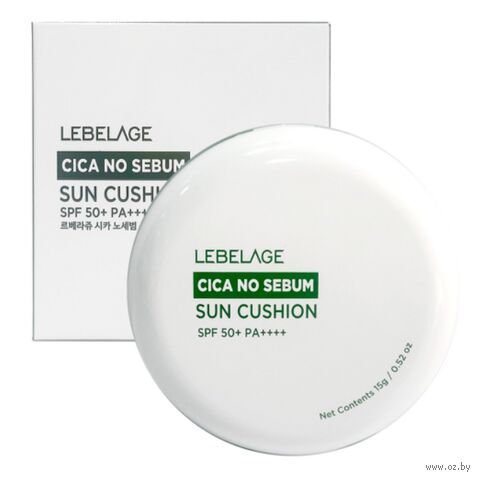 Кушон для лица "Cica No Sebum Sun Cushion" SPF 50+ PA+++, тон: светло-бежевый — фото, картинка