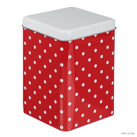 Банка для сыпучих продуктов "Горошек" (10х10х15 см) — фото, картинка