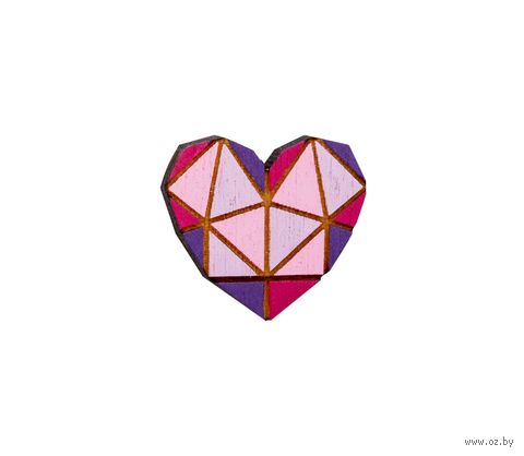 Значок-пин "Сердце геометрическое" — фото, картинка