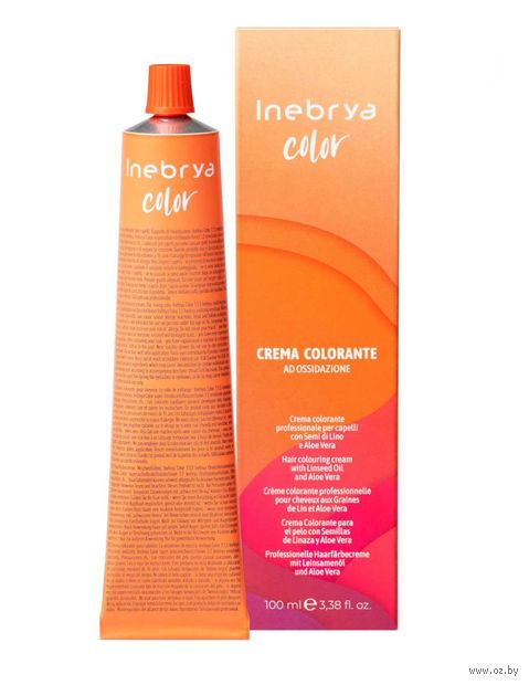 Крем-краска для волос "Color Inebrya" тон: 6/66F, тёмный блонд огненно-красный — фото, картинка