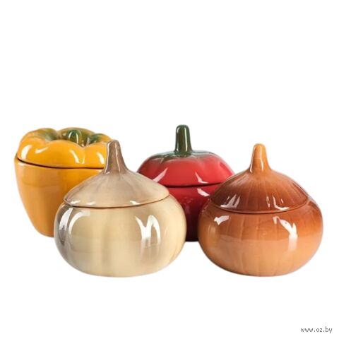 Набор горшочков для запекания "Веселая семейка" (4 шт.) — фото, картинка