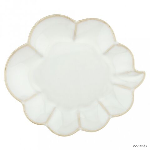 Тарелка мелкая керамическая "Мысли о тебе" (230х202х30 мм; белый) — фото, картинка