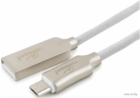 Кабель Cablexpert USB2.0 A-micro (1 м; platinum) — фото, картинка