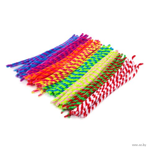 Проволока синельная для творчества "Спираль двухцветная" (300 мм; 100 шт.; 8 цветов) — фото, картинка