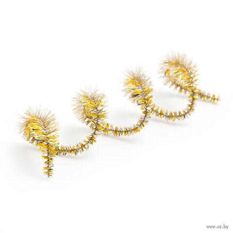 Проволока синельная для творчества "Цветок" (300 мм; 15 шт.; золотой) — фото, картинка