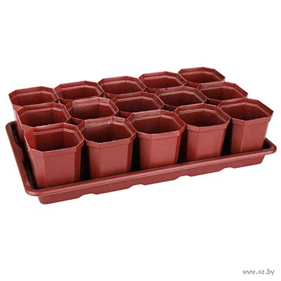 Набор для рассады (15 горшочков на поддоне) — фото, картинка